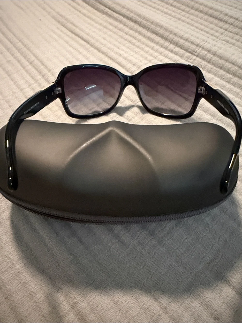 Carolina Lemke Berlin Women's Oversized Black Sunglasses with Gradient Lenses